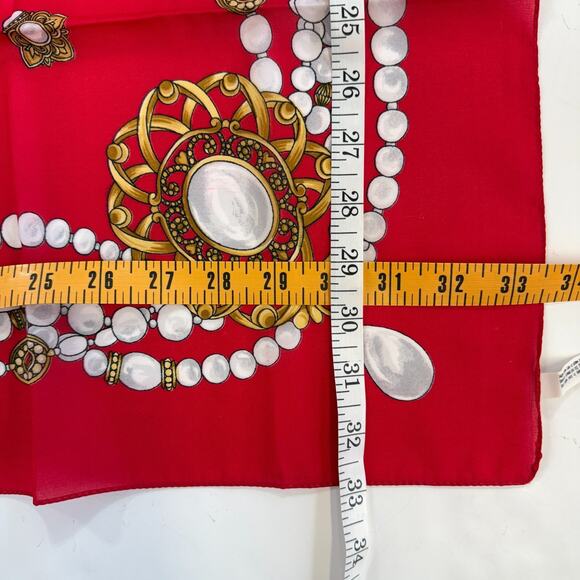 Lot of 4 Vintage Avon Scarfs Made in Italy Assortment Red Pink Blue Polyester - Picture 9 of 16